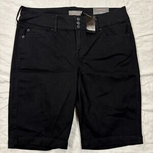 NEW Torrid Jeggings Stretch Shorts Black Womens Size‎ 18 Denim 3 Button Jorts